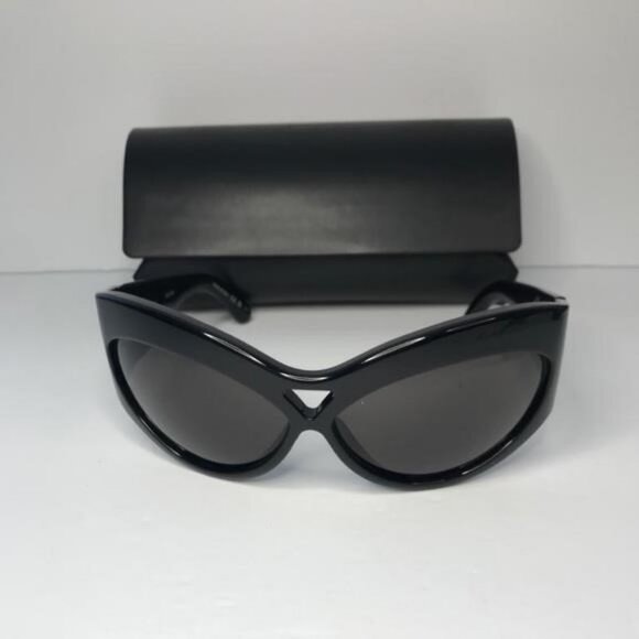💯 - New Authentic SAINT LAURENT SL73 OVERSIZED BLACK SUNGLASSES - Picture 9 of 14
